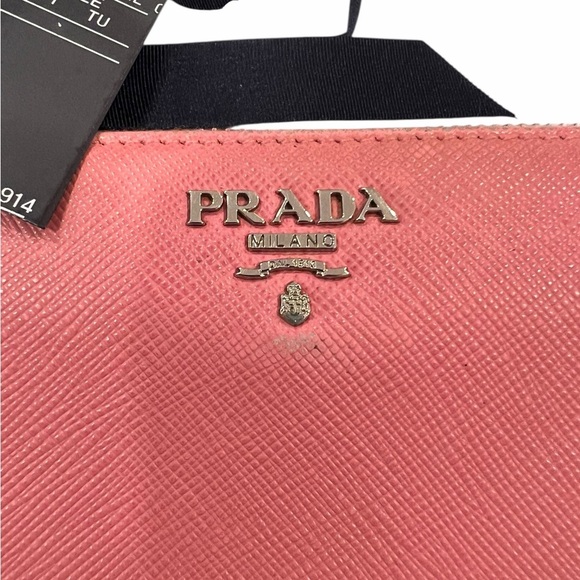 Prada Large Saffiano Leather Zip-Around Wallet | Petal Pink - Picture 10 of 14